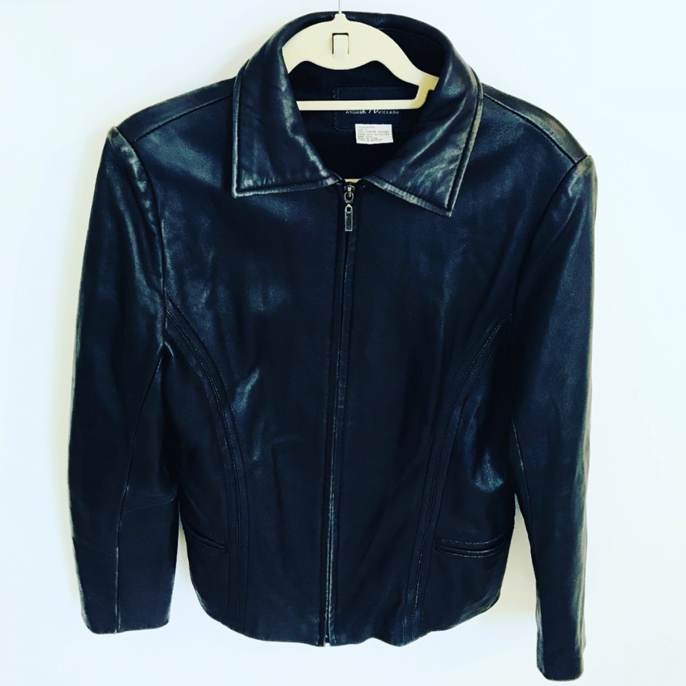 SOLD! Andrea Viccaro Black Leather Men Jacket Coat